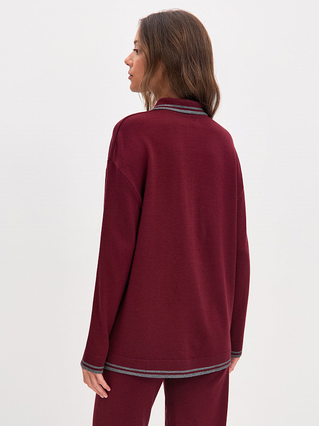 Скандинавия джемпер(поло) трикотажный (бордо, 44-46)