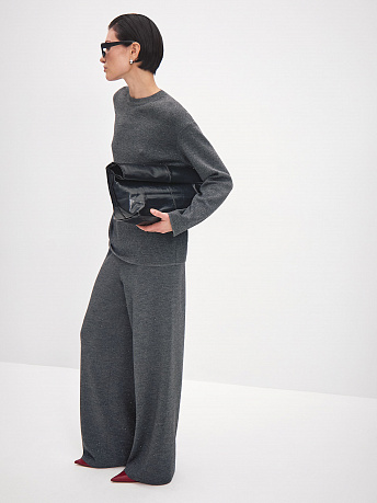 Брюки из шерсти мериноса с вискозой и люрексом Ария