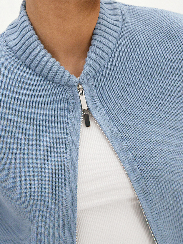 Эльба джемпер (бомбер) трикотажный (серо-голубой, 44-46)