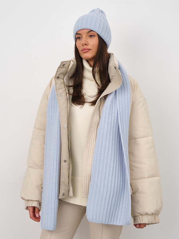 Черри комплект (шапка+ шарф) трикотажный (св.голубой, 56-58)