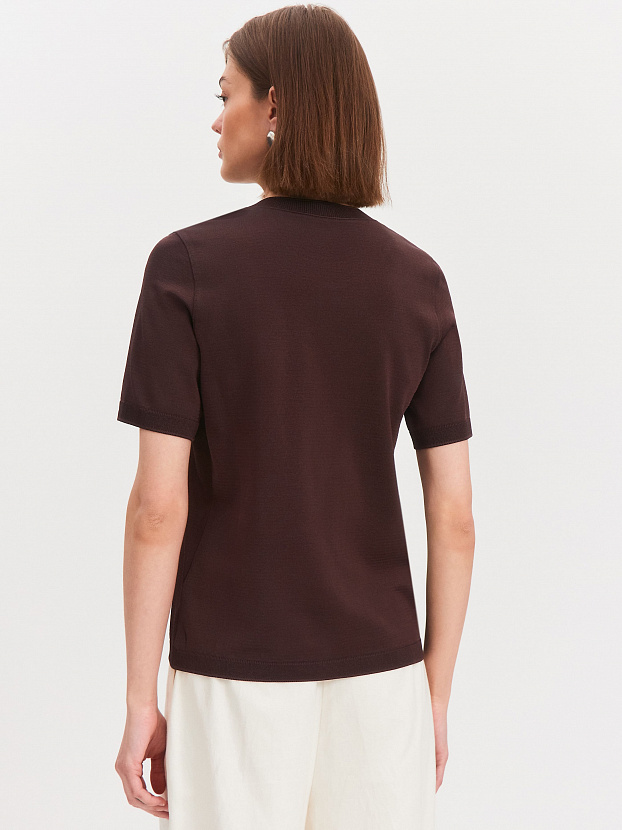 Адель джемпер (футболка) трикотажный (т.коричневый, 56-58)