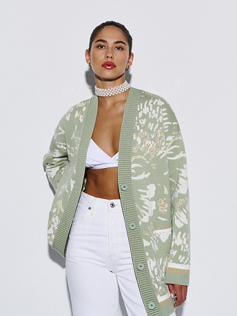 Кардиган из вискозы с жаккардовым рисунком Гарда