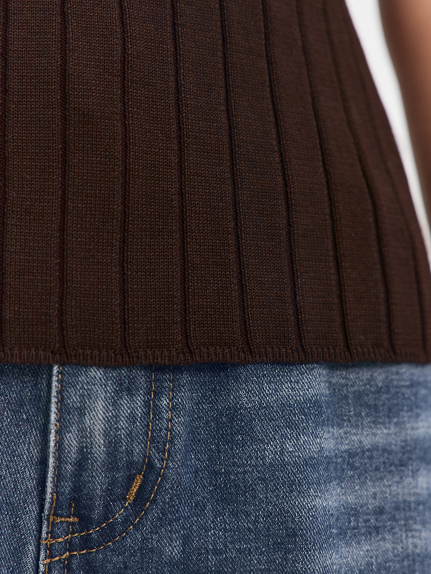 Вега джемпер (поло) трикотажный (т. коричневый, 44-46)