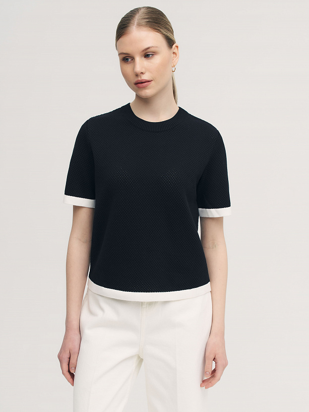 Элмонд джемпер (футболка) трикотажный (черный, 44-46)