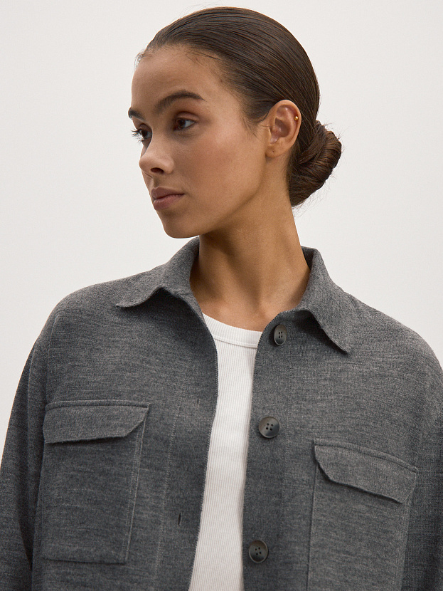 Джемми костюм ( рубашка+брюки ) трикотажный (серый меланж, 44-46/170-175)