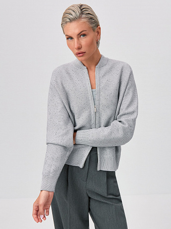 Бомбер из хлопка с пайетками Рио