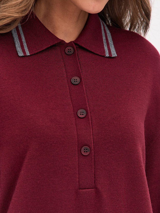 Скандинавия джемпер(поло) трикотажный (бордо, 44-46)