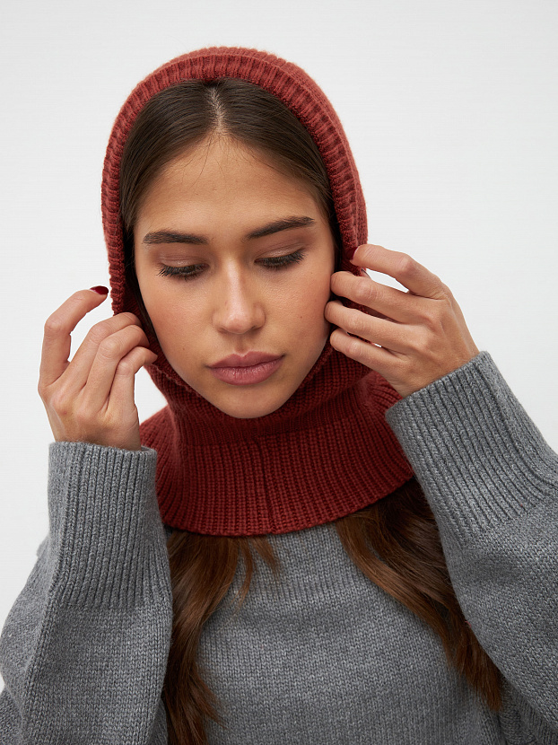 Экрю капор трикотажный (терракот, 56-58)