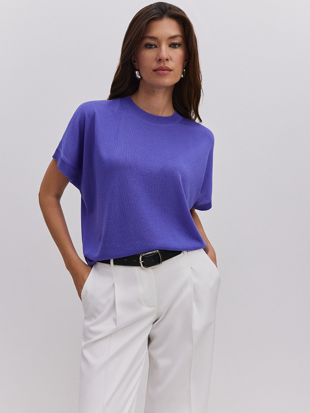 Мика джемпер (футболка) трикотажный (фиолетовый, One size (44-52))