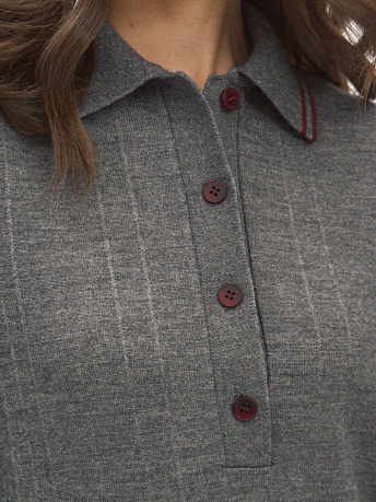 Джемпер поло из шерсти мериноса с вискозой Кайли