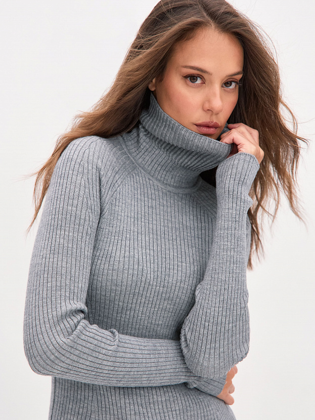 Инди водолазка трикотажная (серый меланж, 44-46)