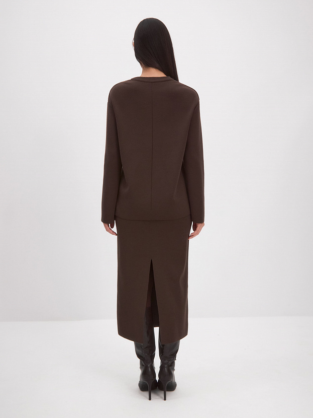 Меридиан костюм (джемпер+юбка) трикотажный (кофе, 44-46)