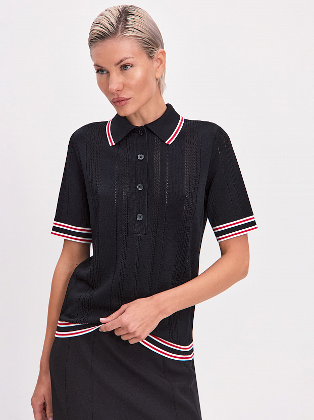 Данте джемпер (футболка) трикотажный (черный/красный, 44-46)