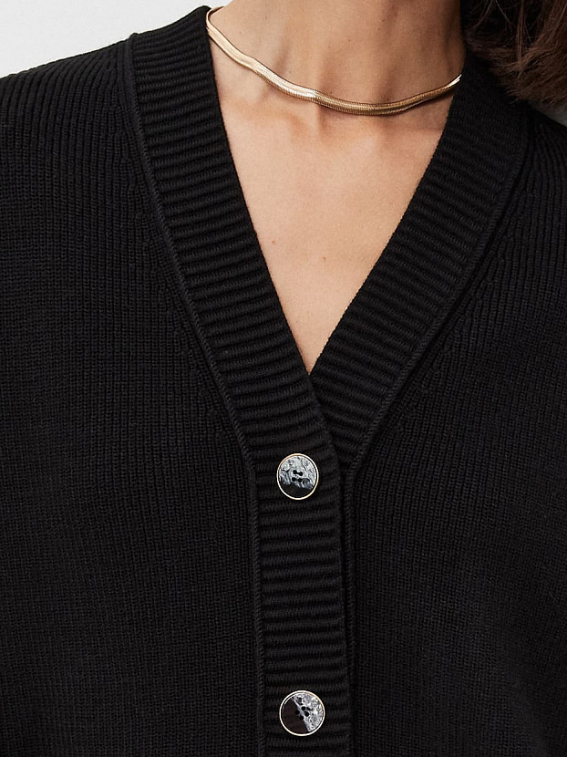 Блюз кардиган трикотажный (черный, 44-46)