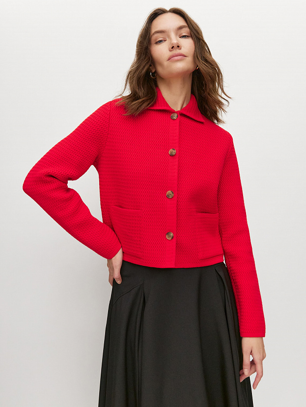 Селена жакет трикотажный (красный, 46)