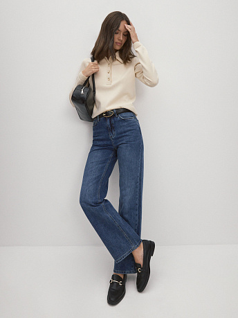 Джемпер поло из хлопка с вискозой Фреско