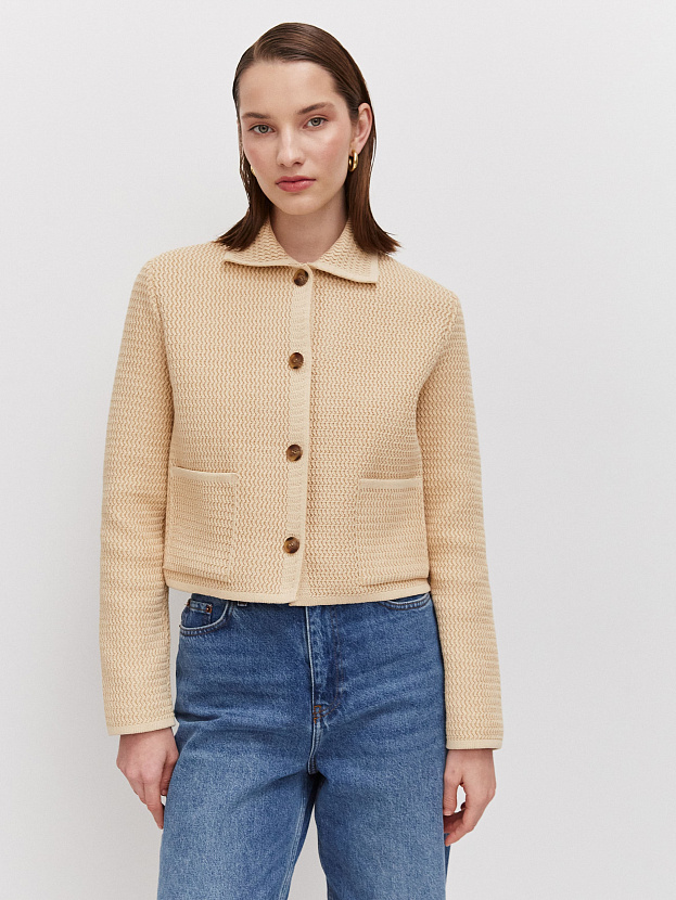Селена жакет трикотажный (песочный, 46)