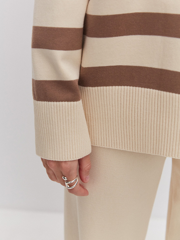 Астрид джемпер трикотажный (кремовый/какао, 44-46)