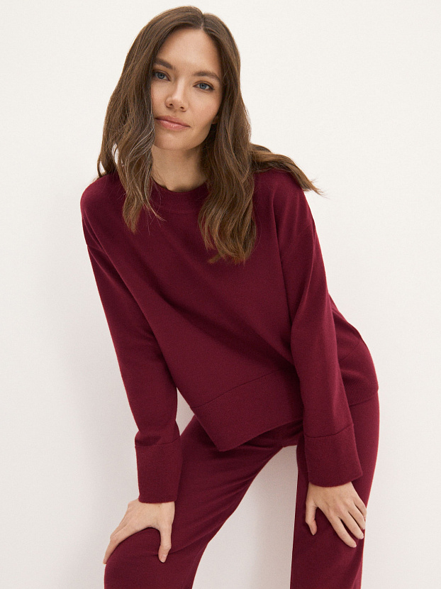 Дания костюм (джемпер+брюки) трикотажный (вишневый, 40-42/164-170)