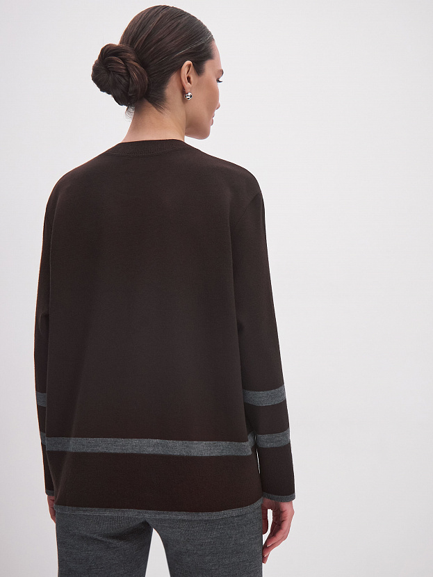 Стрит джемпер трикотажный (т. коричневый, 44-46)