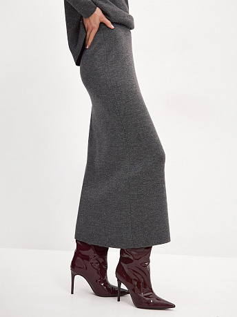 Юбка из шерсти мериноса с вискозой и люрексом Рене