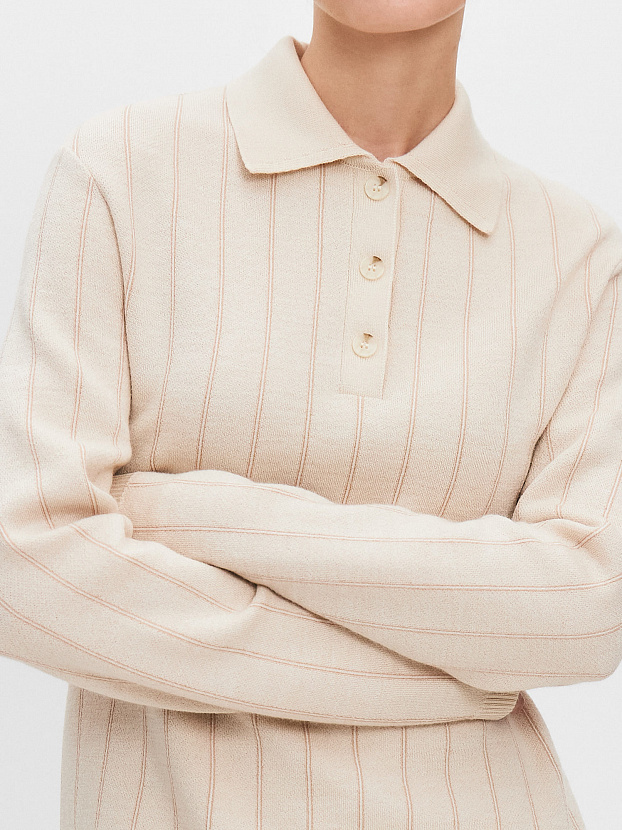 Генри джемпер (поло) трикотажный (кремовый, 44-46)