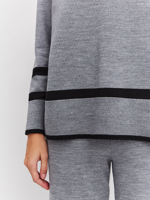 Стрит джемпер трикотажный (серый меланж, 44-46)