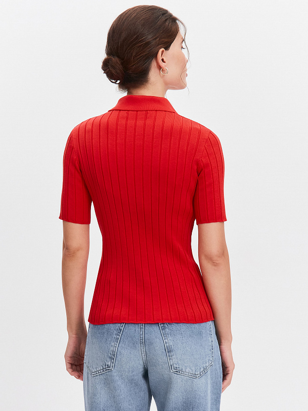 Вега джемпер (поло) трикотажный (красный, 44-46)