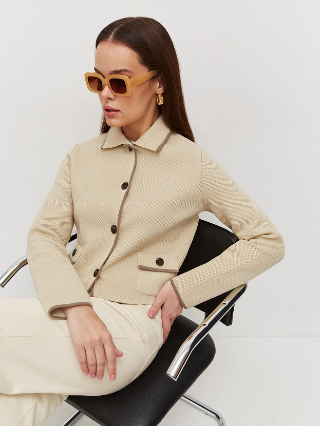 Элира жакет трикотажный (светло-бежевый, 44-46)