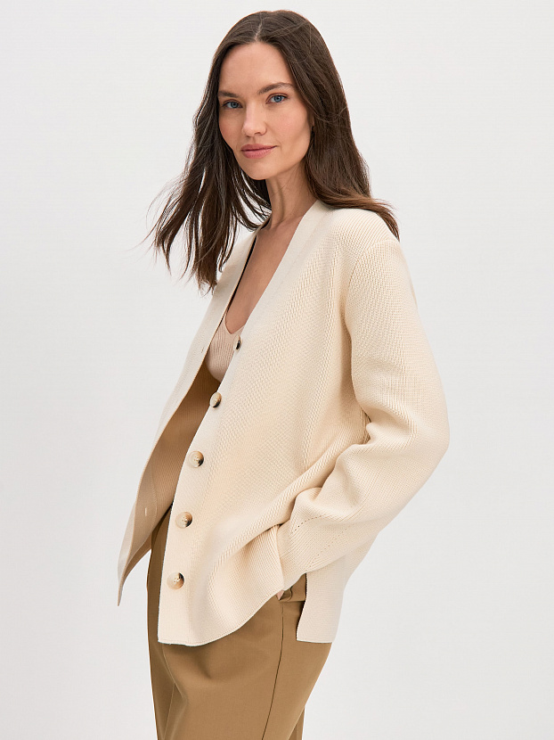 Родос кардиган трикотажный (кремовый, 44-46)