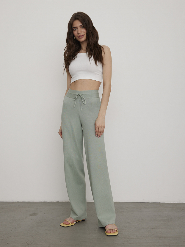 Палаццо брюки трикотажные (св.зеленый, 40-42/164-170)