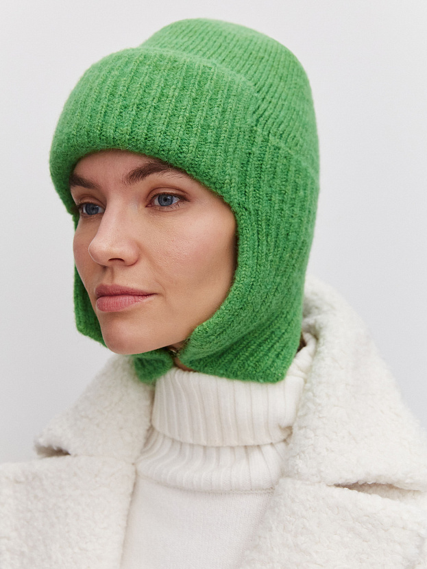 Онтарио шапка-ушанка трикотажная (ярко-зеленый, 56-58)