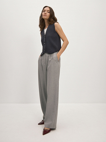 Однобортный жилет с хлопком и вискозой Вита