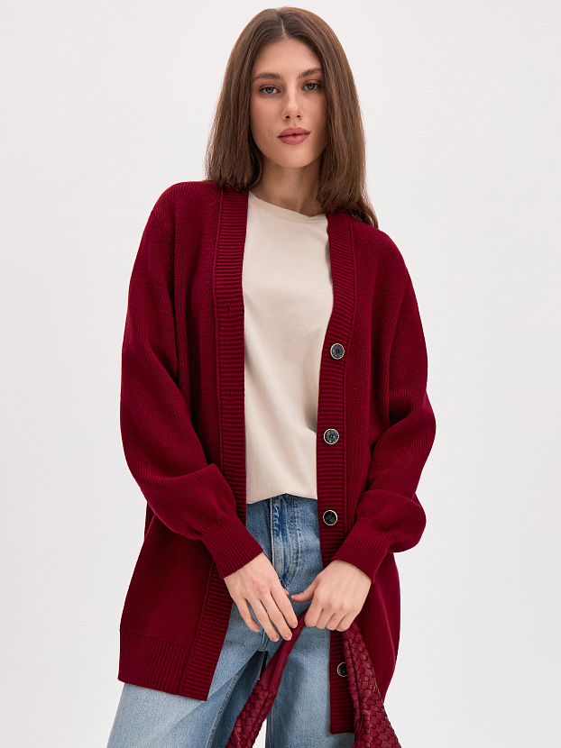 Блюз кардиган трикотажный (бордо, 44-46)