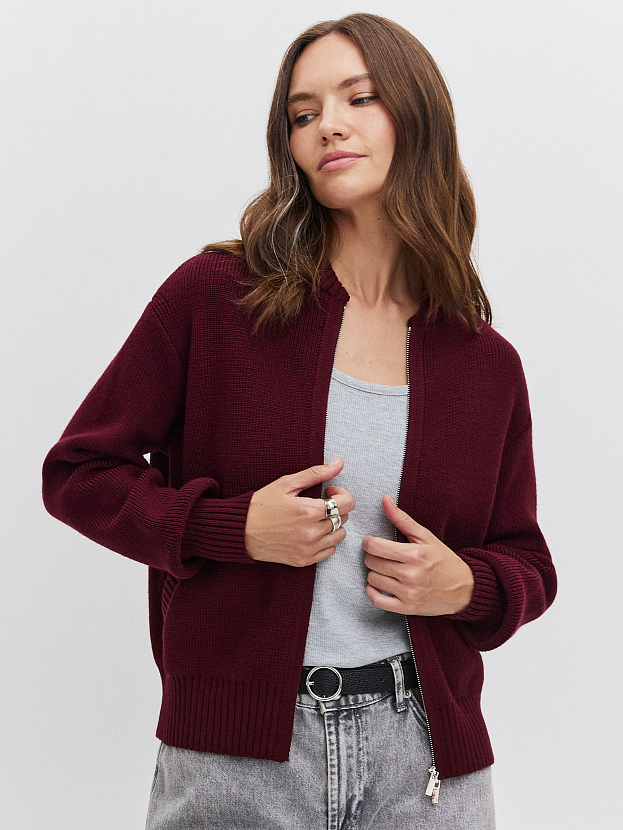Эльба джемпер (бомбер) трикотажный (бордо, 44-46)