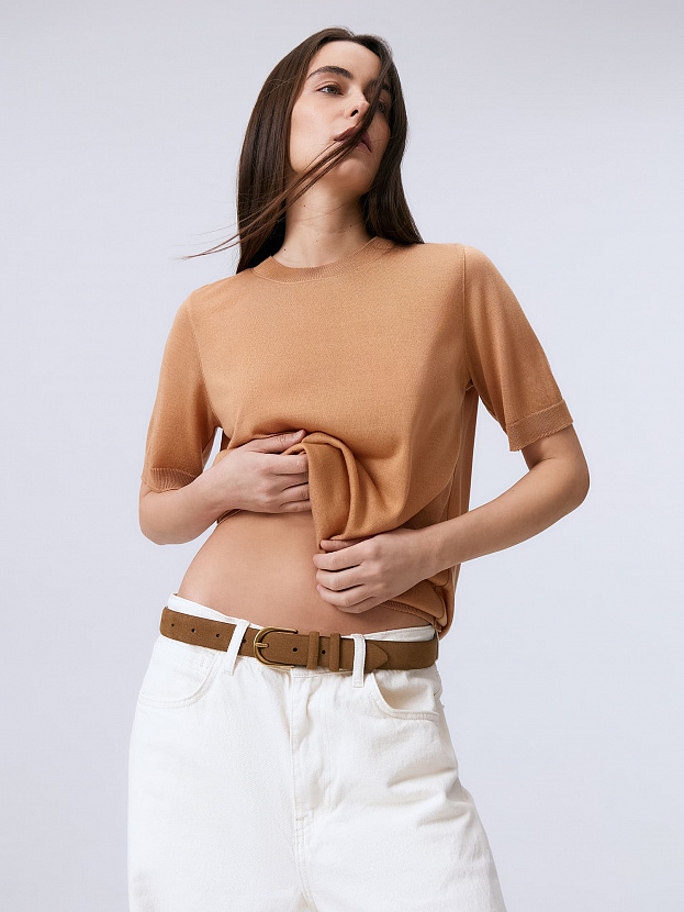 Адель джемпер (футболка) трикотажный (т.бежевый, 44-46)