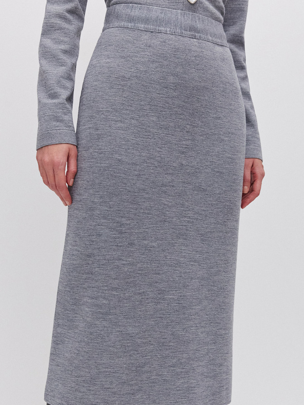 Каролла юбка трикотажная (серый меланж, 46)