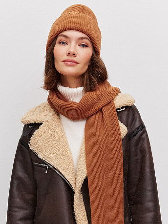 Комплект из шапки и шарфа из шерсти мериноса Ботаника