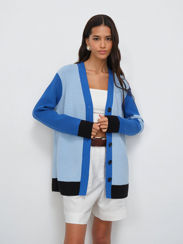 Родос кардиган трикотажный (голубой/ультрамарин, 44-46)
