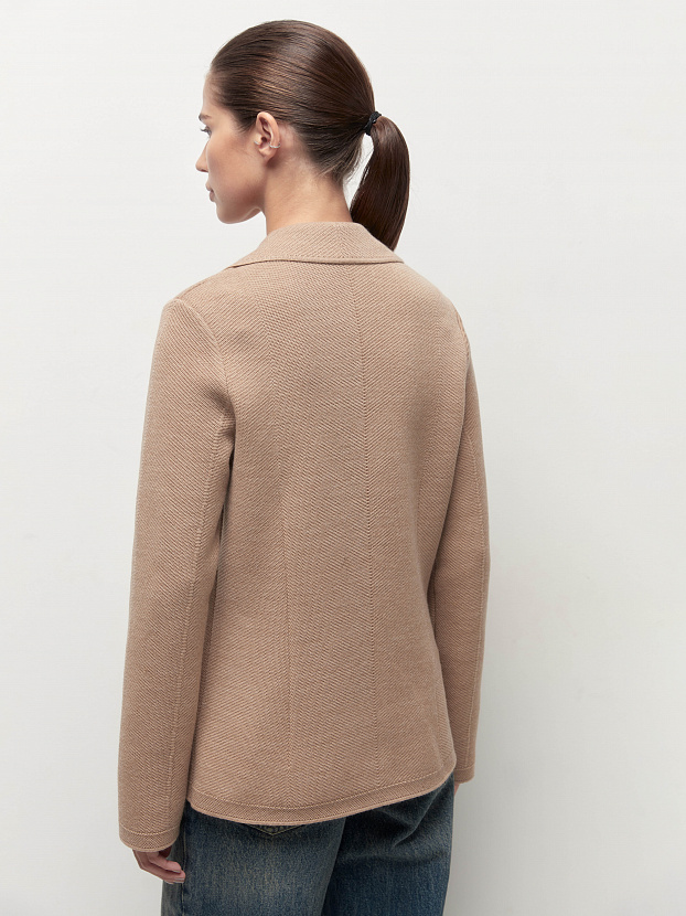 Имбирь жакет трикотажный (бежевый меланж, 46)
