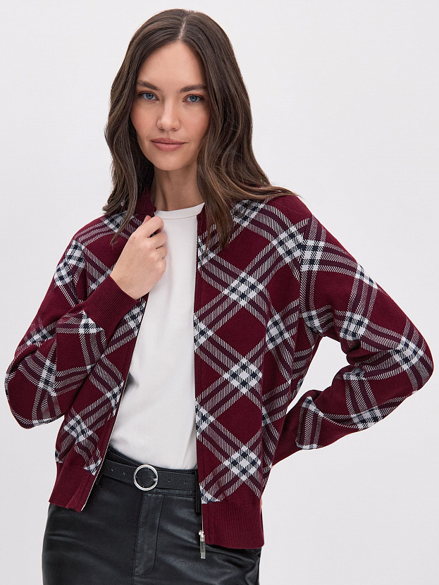 Пандора кардиган (бомбер) трикотажный (бордо, 44-46)