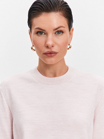 Джемпер из шерсти мериноса и вискозы с коротким рукавом Юджин