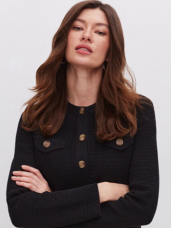 Жакет из хлопка с фактурным вязанием Шарм