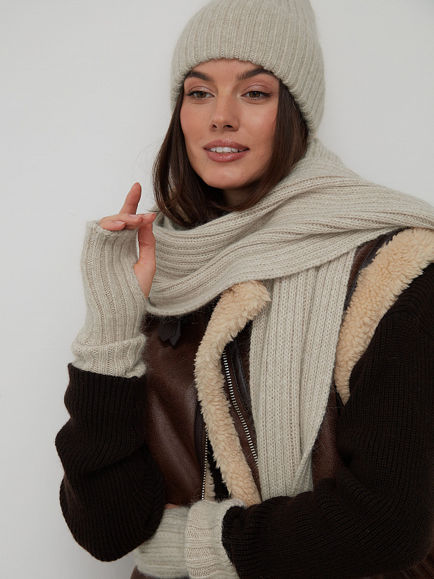 Нуга шапка трикотажная (песочный, 56-58)