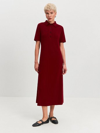 Платье-поло с коротким рукавом из хлопка и вискозы Сафари