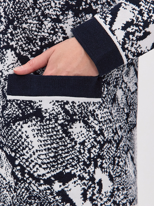 Сандро кардиган трикотажный (т.синий/белый, 44-46)