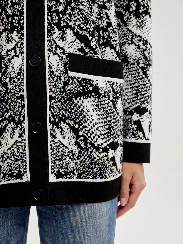 Сандро кардиган трикотажный (черный/белый, 44-46)