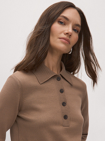 Джемпер поло из хлопка с вискозой Фреско