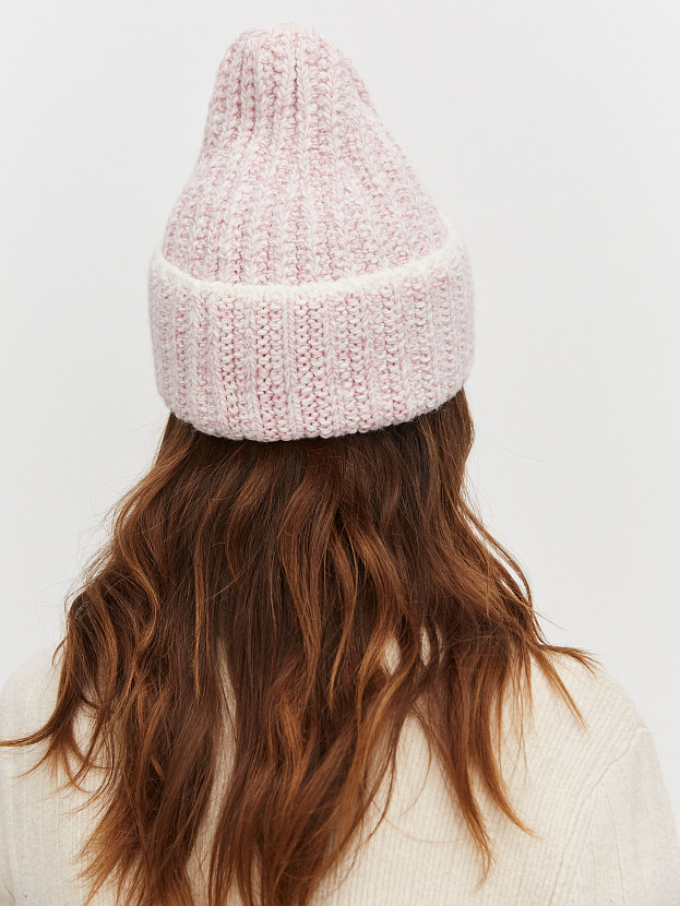 Черри шапка трикотажная (белый/пудровый, 56-58)