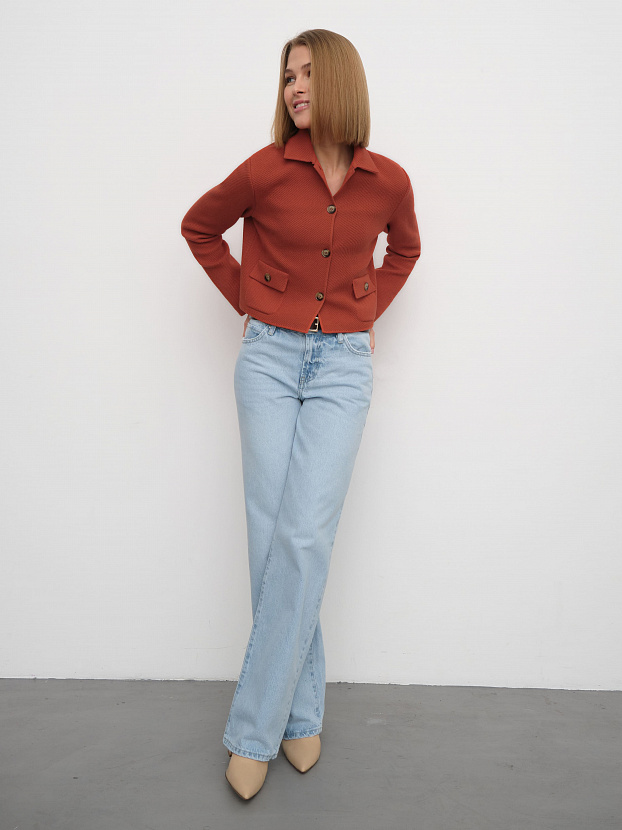 Лацио жакет трикотажный (темно-оранжевый, 44-46)